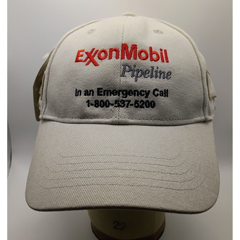 ExxonMobil Pipeline Opti-Grab Hat KC Caps Tan Embroidered Baseball Cap NWT